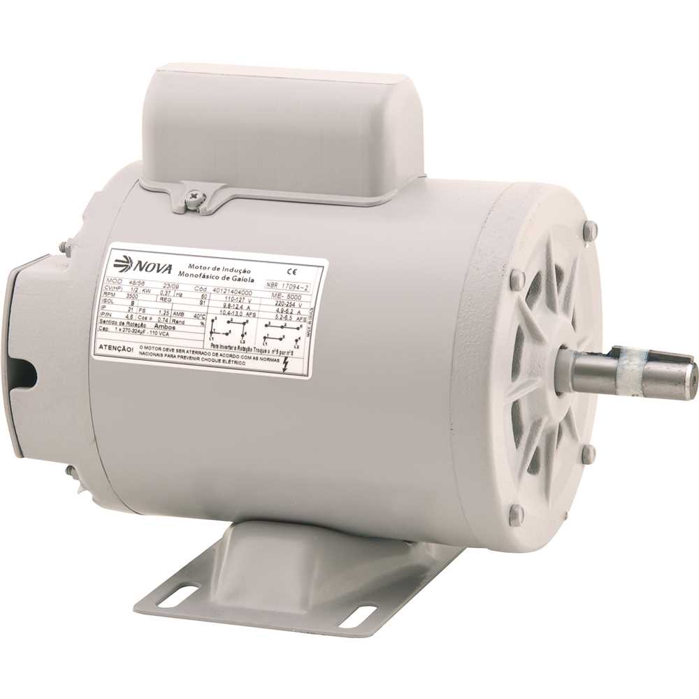 Motor elétrico aberto, 5,00 cv, 2 polos, carcaça N56H, monofásico, 220 V~ - 254 V~/440 V